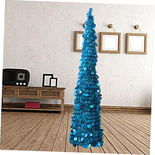 Bestoyard 1 PC קישוט בית קישוט כחול תפאורה לחג המולד עץ חג החוף העץ העיצוב המסיבה הנוצצת עץ חג המולד מתקפל