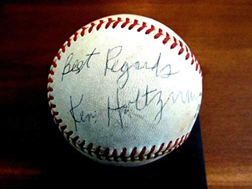 קאבס קאבס של קן הולצמן מנצחים מספר 1 1971 משחק אוטומטי חתום השתמש ב- Feeney Onl Baseball JSA נדיר -