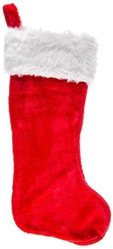 גרב חג מולד אדום מסורתי קלאסי - קטיפה קטיפית או קטיפת X -Garge 28 אינץ 'בגובה 2 רגל