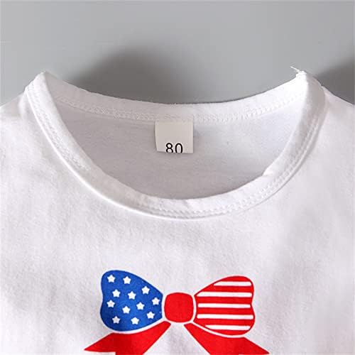 יום העצמאות של הנערה יום עצמאות גופיות מכתב מכתב חולצות מודפסות מכנסיים מתרחבים בפעמון