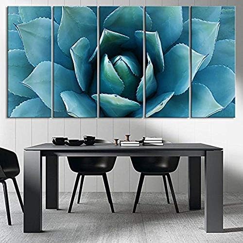 אזון-צ ' גדול במיוחד קיר אמנות כחול אגבה בד הדפסי אגבה פרח גדול אמנות בד הדפסת גדול במיוחד בד קיר