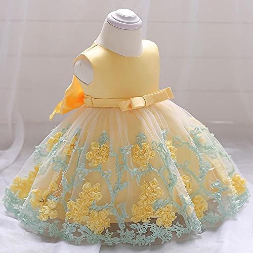 ילדות חינניות לבושות חינניות לחתונה פרח נערת תחרות שמלת שמלה חצאית טול לאירוע מיוחד, צהוב סגול ורוד