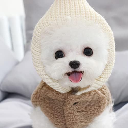 לרכוש כובעים סרוגים עם סוודר כדור לכלבים חורף חורף חיל חיות מחמד ללא שרוולים מחמד קפוצ'ון מעיל