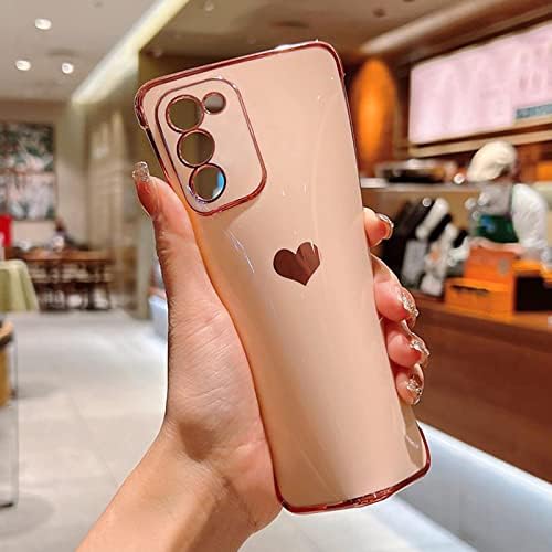 Phylla Samsung Galaxy S20 Fe 5G מארז טלפון, ציפוי יוקרה זהב חמוד אהבה צד לב קטן דפוס טלפון לנשים, הגנה