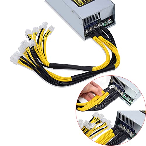 Onyehn 2 חבילה 6 סיכה PCIE כרייה חשמל מחבר אורך כבל אורך 40 סמ חליפה לחליפת bitmain antminer apw7 + apw3