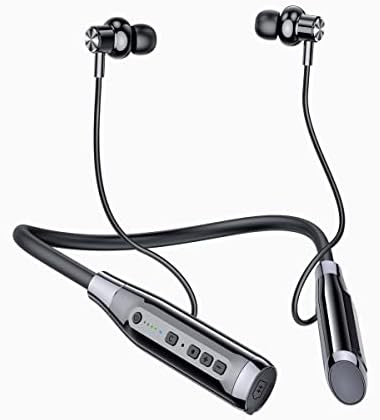 LHJRY 100 שעות אוזניות Bluetooth בזמן משחק עם מיקרופון, חריץ כרטיס TF, אוזניות צוואר אלחוטיות נוחות