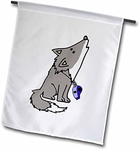 3drose זאב חמוד מצחיק עם שריקה סביב צווארו זאב משרוקית מילים - דגלים