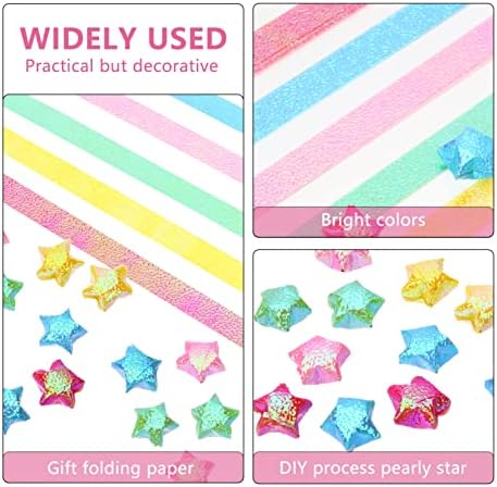 נייר אוריגמי של גאדפיפארטי אורגאמי כוכבי נייר נייר אוריגמי ניירות 400 יחידות צבעי נייר מנצנצים צבעוניים