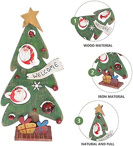 Pretyzoom 2 חבילה מיני עץ חג המולד מיני עץ חג המולד מעץ עץ חג המולד שולחן עבודה שולחן עבודה