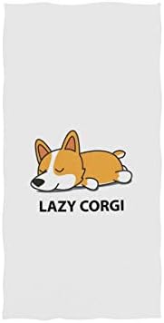 Alaza Microfiber מגבת כושר מגבת חמוד כלב קורגי עצלן, ייבוש מהיר כושר ספורט כושר זיעה מטען פנים 15 x