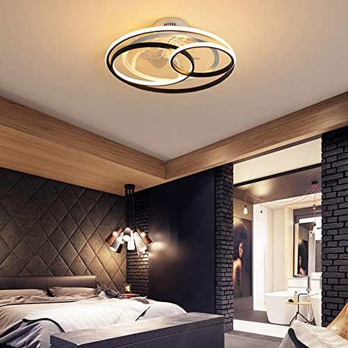 Kmyx LED מאוורר תקרה פשוט חכם עם תאורת תקרה אור עם שלט רחוק מעריץ מעץ מאוורר