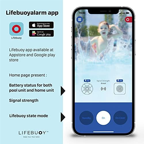 מערכת אזעקת בריכה של Lifebuoy - חיישן תנועה בבריכה עם אלגוריתם מתקדם - אזעקת בריכה חכמה שנשלטת על יישומים.