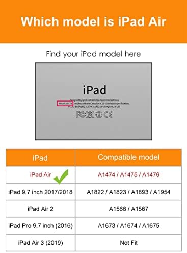 מארז DTTO iPad Air מהדורה ראשונה, עמדת טריפולד חכמה אולטרה משקל קל משקל עם כיסוי אחורי TPU רך גמיש
