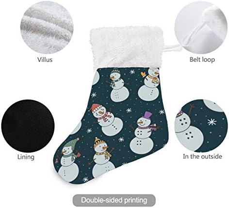 גרבי חג המולד של Alaza מצחיק מציינים של השלג של השלג של איש השלג הקלאסית הקלאסית קישוטים לגרביים קטנים מותאמים