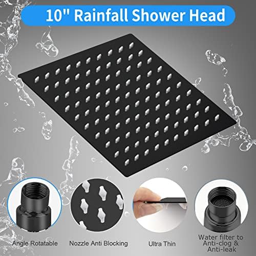 12 '' ראש מקלחת, Kaqinu בלחץ גבוה גשמים ראש מקלחת ראש מקלחת/כף יד משולבת ראש מקלחת עם זרוע הרחבה של 11