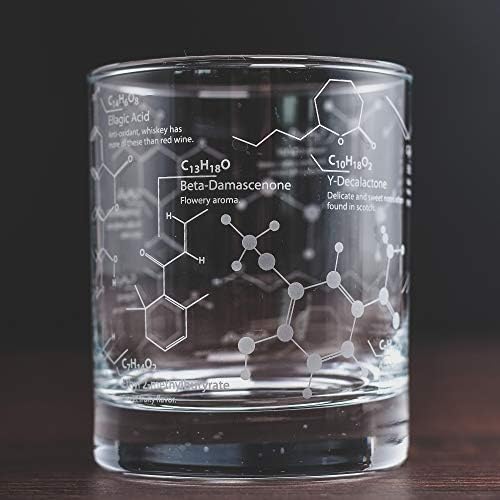 מוצרי גרינליין כוסות ויסקי-10 עוז כוס מדע של ויסקי זכוכית-חרוט עם ויסקי כימיה מולקולות / סלעים