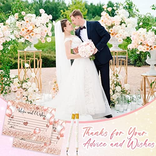 50 חבילות כרטיסי ייעוץ לחתונה עם 20 PCS עפרונות חתונה ייעוץ ומבקש כרטיסים לחתן ולקלן כרטיסי ייעוץ למקלחת