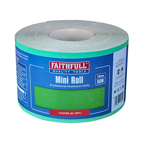 Faithfull faiar1080G 10M גליל נייר זכוכית בינוני ירוק 115 ממ x 10 מ '