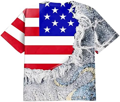 חולצות T פטריוטיות של Ruiruilico לגברים אמריקה דגל קיץ קז'זז