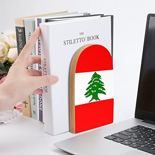 לבנון דגל ציור עץ סוף ספר דקורטיבי ללא החלקה סוף 1 זוג 7 * 5 אינץ