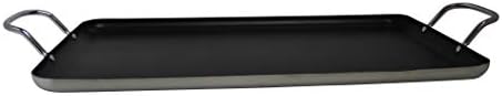 אימוסה ארה ב כיריים טפלון כפול מבער מחבת עם מתכת ידיות, 17-אינץ, שחור