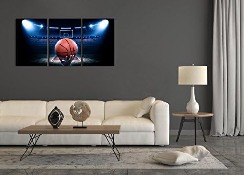 קולו אמנות קיר 3 חתיכות בד אמנות קיר יד גדולה קח כדורסל חדש במגרש כדורסל ספורט עיצוב בית מודרני נמתח