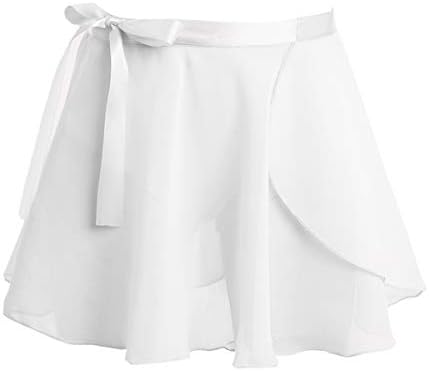 Renvena Kids Birts Classic Chiffon Mini Pull-on Wrap את חצאיות עם בגדי ריקוד לריקוד של עניבת המותניים