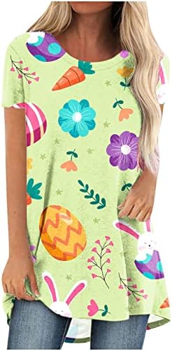 טוניקות לנשים מצחיקות שרוול קצר מודפס חולצות ארנב אביב אביב קיץ ארנב חולצה גרפית חולצה