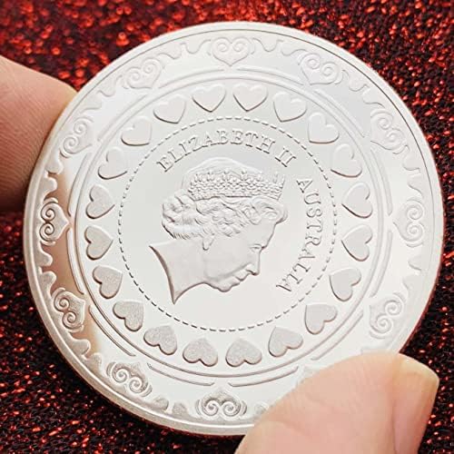 מדליות מצוירות כסף מצוירות כסף חצי הכדור הדרומי אוקיינוס ​​סירת אוקיאנוס בצורת לב מטבע חיה מטבע