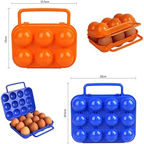 4 יחידות 6 ביצים מיכל ביצת אחסון תיבת מקרה עבור קמפינג ונסיעות ברביקיו עם מכסה פלסטיק ביצת מנשא
