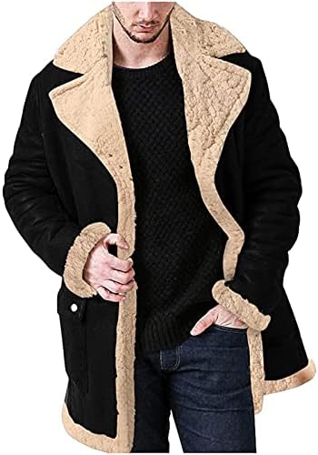 מעילי פליס לגברים ומעילים, ז'קט נפיח שרוול ארוך פארק מעיל מעיל מעיל כבד משקל כבד לגברים