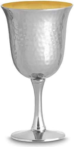 גוף מרוקע מדהים גביע קידוש 6.5 עוז גביע יין 5.5 גביע רגל גבוה לסדר פסח, שבת, חגים, טקסים דתיים וחגיגות