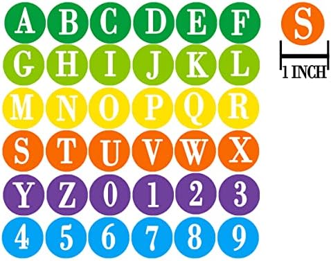 למעלה תווית האלפבית מספר מדבקות, 1 אינץ צבעוני מכתב מדבקות לרעיונות, 504 יחידות 0-9 מספר מדבקות