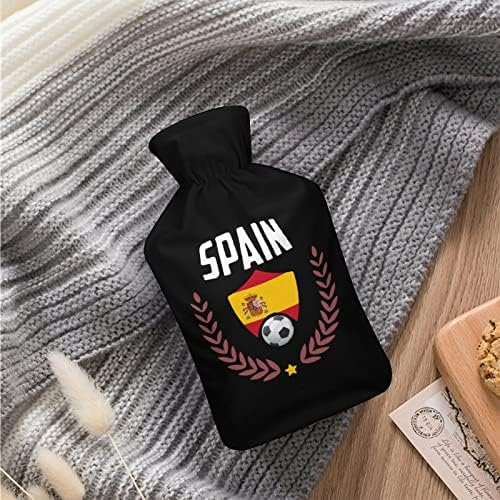 כדורגל כדורגל ספרד פייד בקבוק מים חמים מודפס עם כיסוי קטיפה רכה שקית הזרקת מי גומי 1000 מל