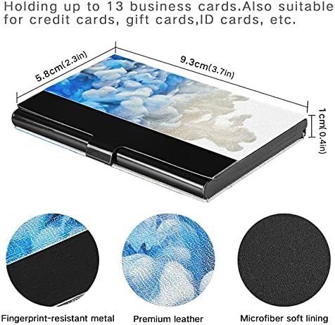 מופשט ערפיח כחול עסקים כרטיס מחזיק עבור נשים גברים כרטיס ביקור מחזיק מקרה עם עור אישי כרטיס אשראי
