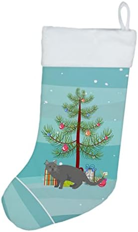 אוצרות קרוליין CK4582CS CHARTREUX מס '1 חתול חג מולד חג מולד שמח, אח תלייה גרביים עונת חג המולד עיצוב עיצוב קישוטי