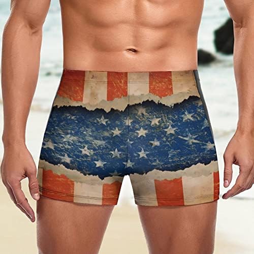 קיץ גברים של ספורט מכנסיים קצרים גברים של עצמאות יום הדפסת קיץ אופנה פנאי חוף ים גברים בגד ים עם