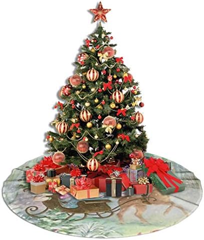 LVESHOP צבי חג המולד נערת חג המולד עץ חג המולד חצאית יוקרה עגול מקורה מחצלת חיצונית כפרי קישוטי חג עץ כפרי Z 30