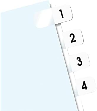 רדי-תג 31001 צד-הר עצמי מקל פלסטיק כרטיסיות מדד מס ' 1-10 1 אינץ לבן 104 / חבילה