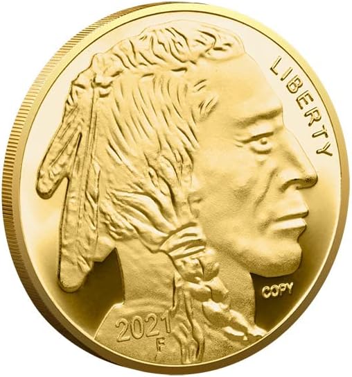 2021 ארהב $50 הנצחה מטבע הודי זהב מטבע שור מטבע אוסף חוץ מטבע עדין הנצחה מדליית