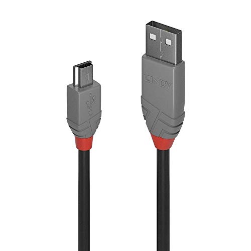 לינדי USB 2.0 סוג A/סוג B כבל מיני, אנטרלין, שחור, 9.8 רגל