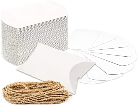 קראפט נייר כרית תיבה, 60 יחידות נייר כרית סוכריות לטובת תיבת כרית קופסות מתנה לחתונה טובה תינוק