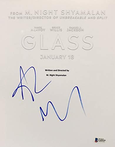 מ. נייט שימאלן ואניה טיילור ג 'וי חתומה על עטיפת תסריט סרט זכוכית ג' י 45519
