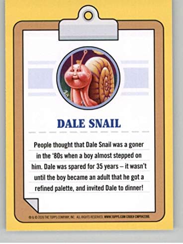 2020 Topps Farbage Pail Pail Kids 35 שנה סדרה 27A כרטיס מסחר של חילזון דייל