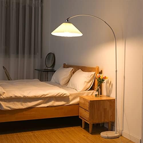 Aknhd קשת מנורות רצפה קפלים מלפירת רצפת LED לקישוט סלון גובה גובה עיצוב חדר שיש מתכוונן בסיס שיש בעמידה אור