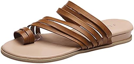 נעלי בית שטוחות בקיץ חוף נשות בוהן נעליים פתוחות להחליק על נעלי אופנה נושמות סנדלים פתוחים שטוחים לנשים