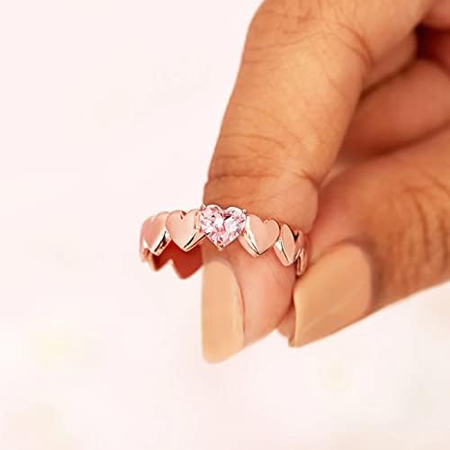 נשים טבעות עלה בין אצבע טבעת טבעת עלה זהב אהבת טבעת אישית פשוט ורוד יהלומי אהבת טבעת מתנה עבור
