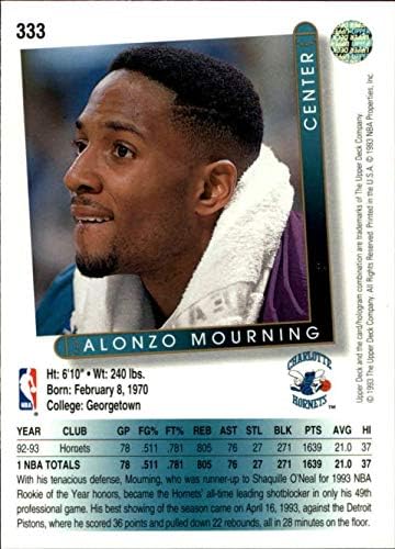 1993-94 סיפון עליון 333 אלונזו אבל על שרלוט הורנטס NBA כרטיס כדורסל NM-MT