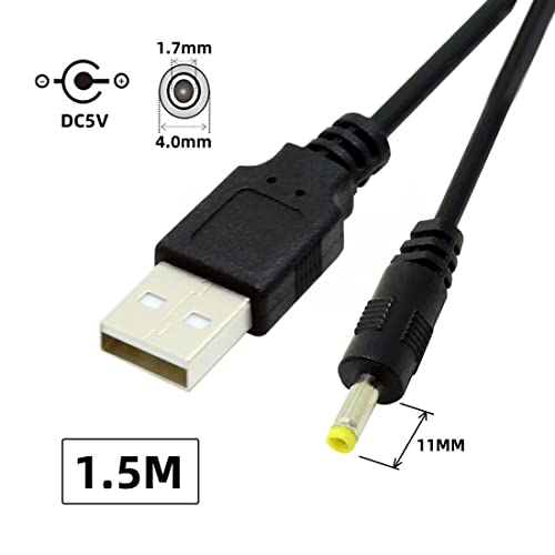 Chenyang Cy USB ל- DC 4.0x1.7 ממ כבל, USB 2.0 סוג A זכר ל- DC 5V 4.0x1.7 ממ כבל תקע עגול חשמל