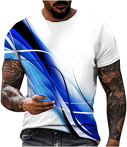 קצר שרוול חולצות לגברים 3 הדפסת גרפי טי 2023 קיץ טרנדי כושר ספורט חולצות מקרית רופף חולצות